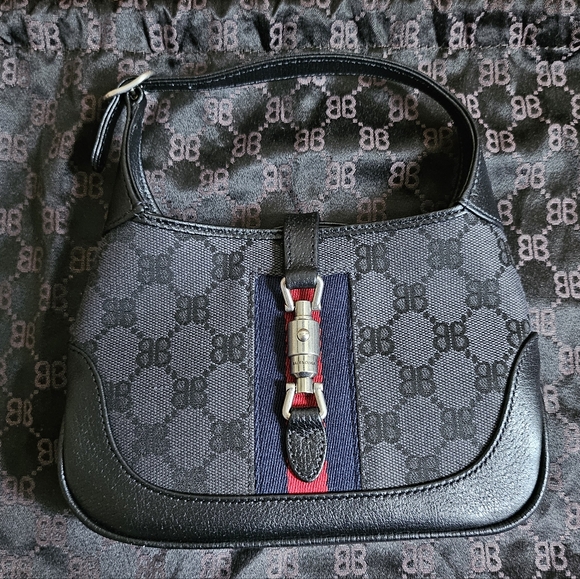 Balenciaga x Gucci The Hacker Project Mini Jackie 1961 Hobo BB Canvas Black IT - Picture 4 of 13